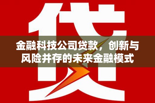 鼓山金融科技公司贷款，创新与风险并存的未来金融模式