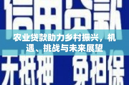 鼓山农业贷款助力乡村振兴，机遇、挑战与未来展望