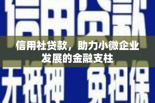 鼓山信用社贷款，助力小微企业发展的金融支柱