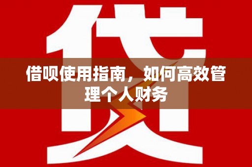 鼓山借呗使用指南，如何高效管理个人财务