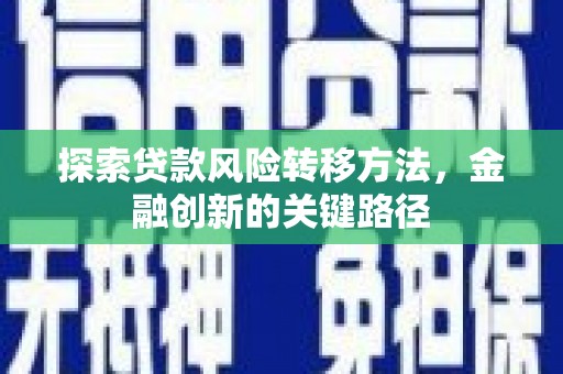 鼓山探索贷款风险转移方法，金融创新的关键路径