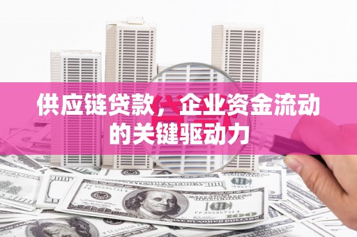 鼓山供应链贷款，企业资金流动的关键驱动力