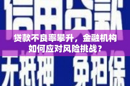 鼓山贷款不良率攀升，金融机构如何应对风险挑战？