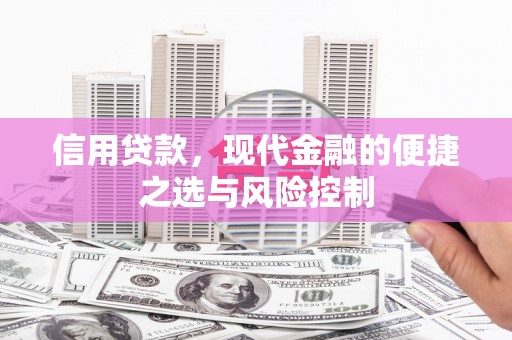 鼓山信用贷款，现代金融的便捷之选与风险控制