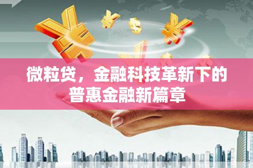 鼓山微粒贷，金融科技革新下的普惠金融新篇章
