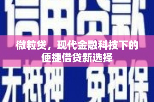 鼓山微粒贷，现代金融科技下的便捷借贷新选择