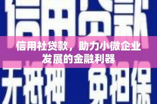 鼓山信用社贷款，助力小微企业发展的金融利器