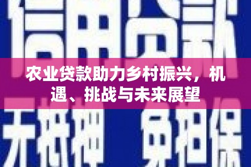 鼓山农业贷款助力乡村振兴，机遇、挑战与未来展望